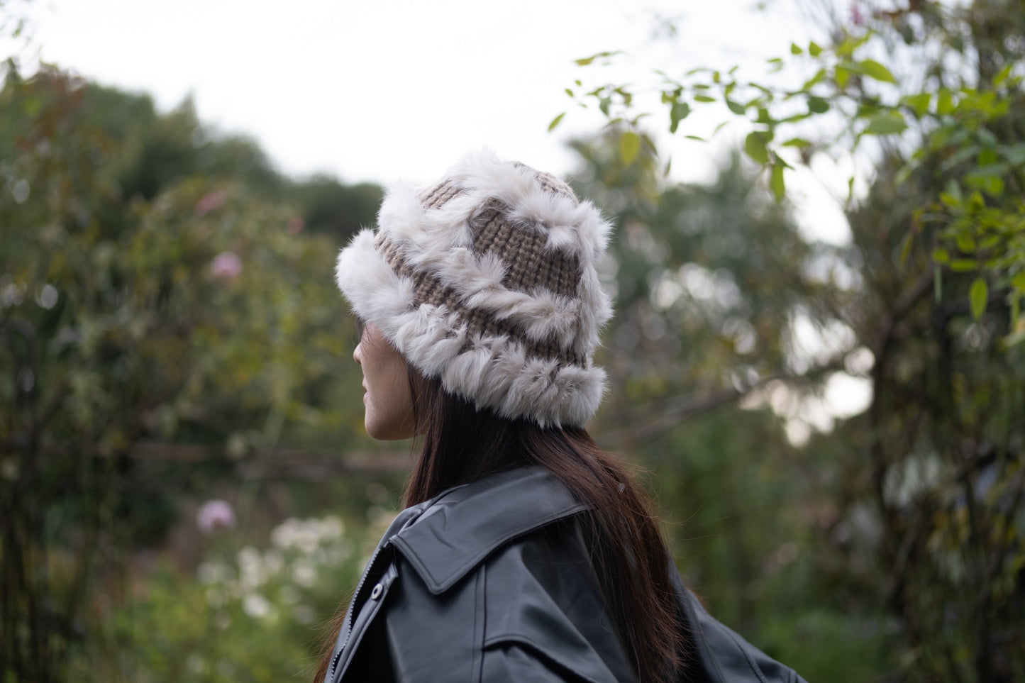 Fluffy Beanie, Faux Fur Winter Hat, Bucket Vegan Fur Hat, Stylish Faux Fur Hat