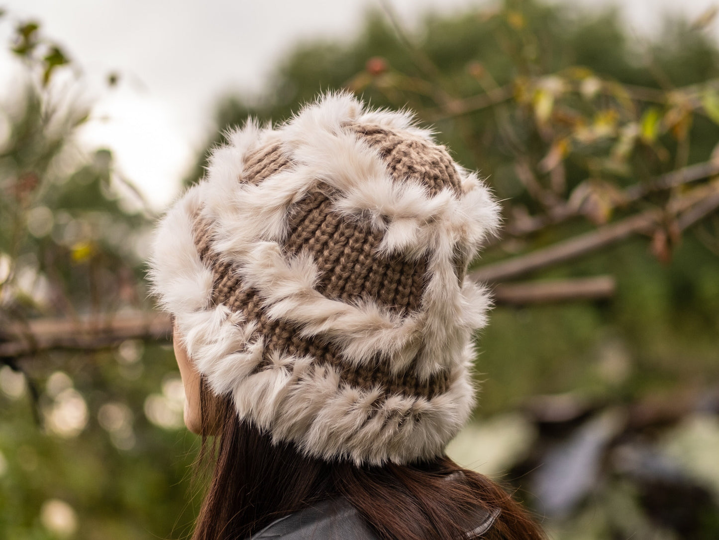 Fluffy Beanie, Faux Fur Winter Hat, Bucket Vegan Fur Hat, Stylish Faux Fur Hat