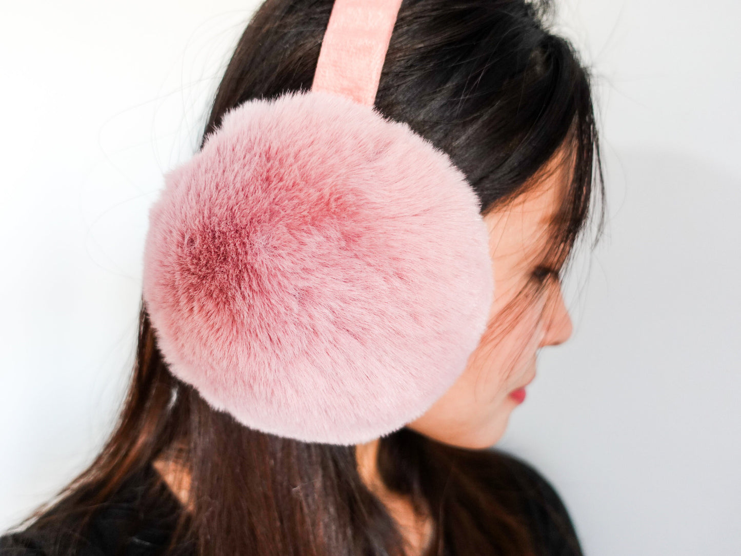 Super Fluffy Cozy Fur Earmuffs, Plush Ear Warmers, Purple Pink Earmuffs, Stylish Faux Fur Ear Covers, Winter Accessories Headgear