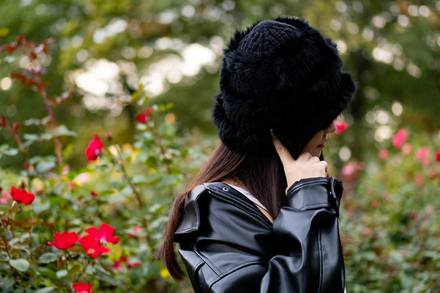 Winter Furry Bucket Hat in Black Color, Everyday Fluffy Beanie, Faux Fur Winter Hat, Bucket Vegan Fur Hat, Stylish Faux Fur Hat